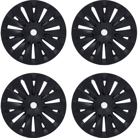 4 pièces Enjoliveur 19 pouces Noir Mat Sportif Jante Couvre-Roue Remplacement Pour Tesla Model Y 2020-2023 (1/5)