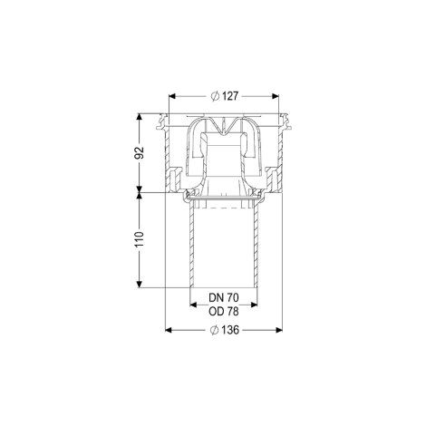 KESSEL-Corps de base Ecoguss - DN 70, sortie verticale, 48478