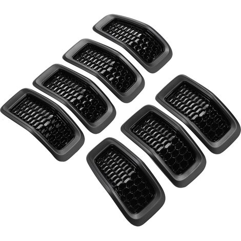 7PCS Grille Insert Noir 22x10.3cm Cadre Racing Anti-Corrosion 68303626AB Remplacement pour Jeep Cherokee 2014-2018 (1/5)