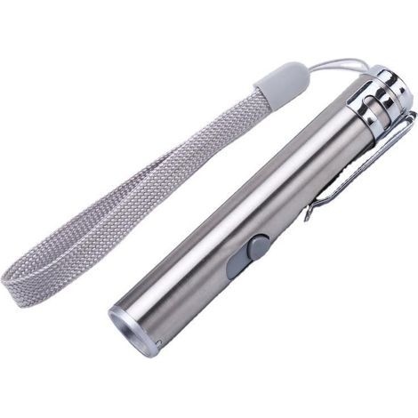 Wasserdichte Miniatur-USB-Taschenlampe aus Edelstahl, wiederaufladbare LED-Taschenlampe im Stiftformat mit mehreren Funktionen, 96 x 15 mm, ideal für Erste-Hilfe-Sets. (1/5)