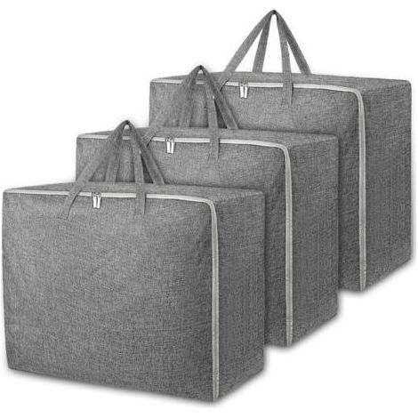 Lot de 3 Housse Rangement Couette, Sac de Rangement, Sac Rangement Vetement, Étanche et AntiPoussière, Grand Sac de Rangement pour Vêtements, Couettes, Literie, Blanket (1/5)