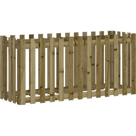 Jardinière bac lit surélevé plantes fleurs terrasse jardin de jardin design de clôture bois de pin imprégné marron