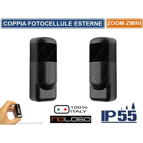 COPPIA DI FOTOCELLULE DA PARETE SINCRONIZZATA MINIATURIZZATA ZOOM-ZMINI - FOTOCELLULA AUTOMAZIONE CANCELLO IP55