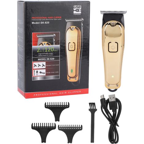 Tondeuse Barbe et Moustache de Précision - Kit Coupe Cheveux Électrique Professionnel Doré (1/5)