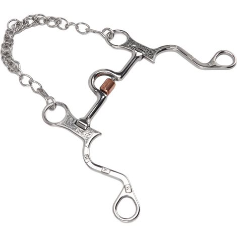 Mors de bride de 120 mm avec chaînette, en acier inoxydable, pour l'entraînement équestre