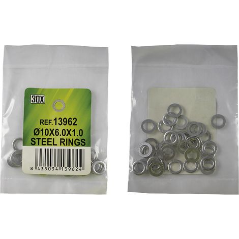 BOLSA DE 30 ARANDELAS DE ACERO - Ø10x6.0x1.0  JBM13962 (1/2)