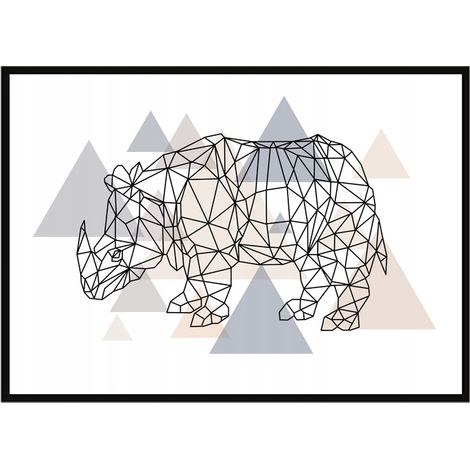 Bild Poster im Rahmen 43x33 cm Nashorn P1197 (1/3)