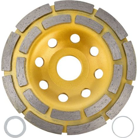 Meule Diamantée - Double Rangée - Pour Béton Granit Pierre Marbre - 115 mm (1/4)