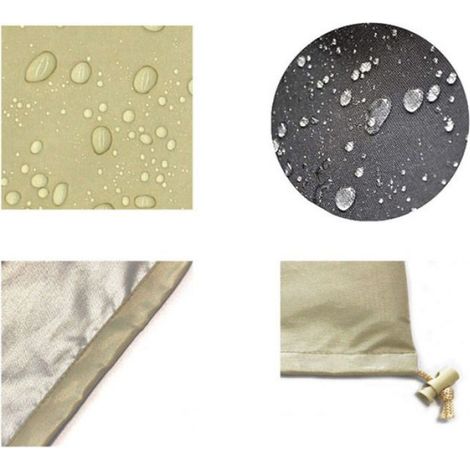 Couverture de spa ronde imperméable en polyester 190T avec cordon élastique pour bain de jardin (190 x 30 cm) (1/2)