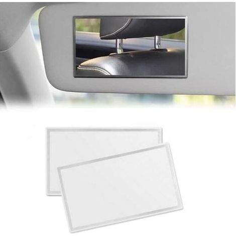 Lot de 2 Miroir de Courtoisie de Pare-Soleil Miroir de Maquillage de Voiture Miroir pour Pare Soleil Voiture Miroir de Voiture Miroir de Courtoisie en Acier Inoxydable pour Voiture, 15x8cm (1/4)