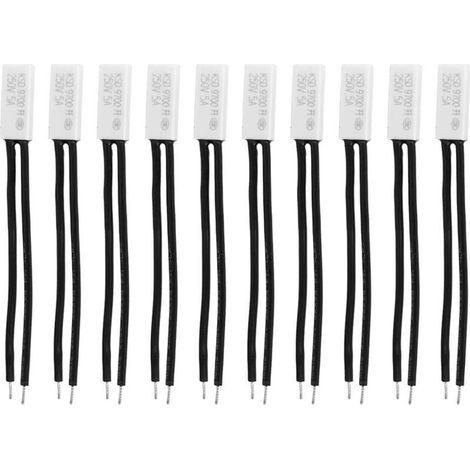 10 interrupteurs de contrôle de température KSD9700 250V 5A, 40℃/104℉, thermostat bimétallique, protecteurs thermiques de sonde en plastique normalement ouverts.
