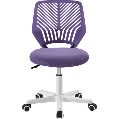 Homevive Silla de Oficina de Malla sin Reposabrazos Silla Giratoria de Ordenador con Altura Ajustable Violeta Claro (1/5)