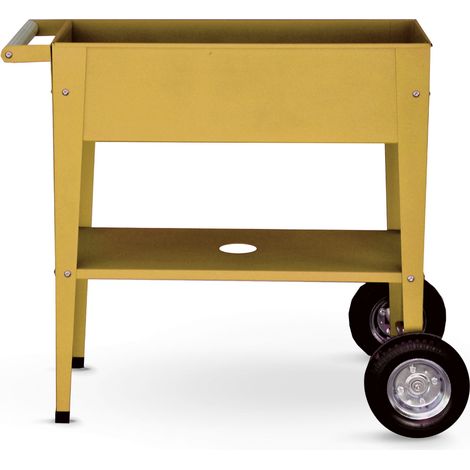 Herstera Metall Hochbeet, Kräuterfabrik "Urban" mit Abstellfläche, mustard, 75 x 35 x 80 cm (L x B x H)