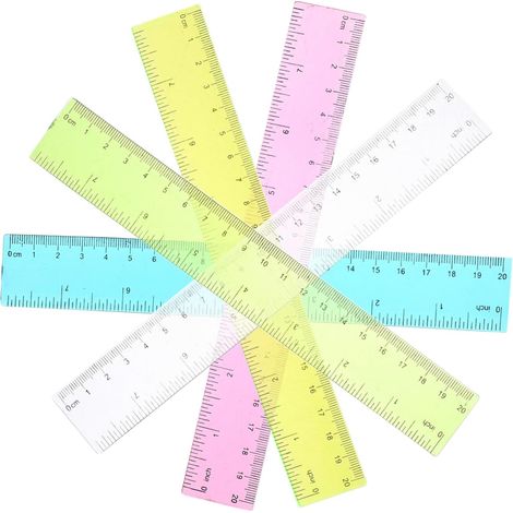Règle en plastique de 30 cm, outil dessin coloré pour le bureau (1/5)