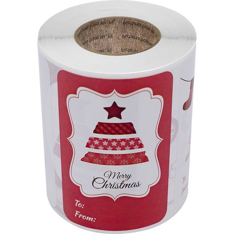 250 etiquetas, pegatinas de papel, mensajes de Felices Fiestas, papel de regalo, decoraciones navideñas (1/5)