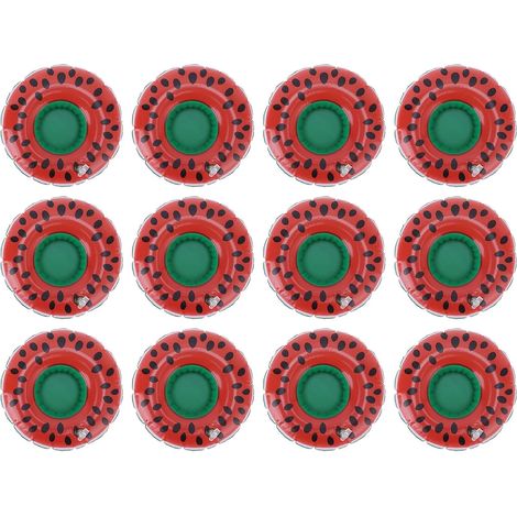 Dessous de verre gonflables en forme de pastèque, lot de 12, porte-gobelets, flotteurs pour boissons pour enfants, jouets d'été et fêtes à la piscine (1/5)
