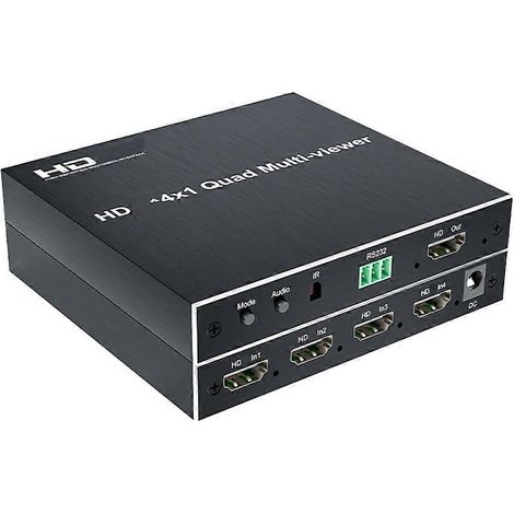 Commutateur HD 1080p, 4 entrées, 1 sortie, répartiteur/distributeur vidéo, compatible avec télécommande (1/5)
