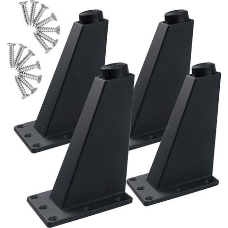 Pied de meuble en métal pieds de meuble obliques de meuble moderne de hauteur 9 cm/pieds de canapé réglables pieds de meuble en métal chromé poli/pieds de support armoires bricolage pièces de rechange (1/5)