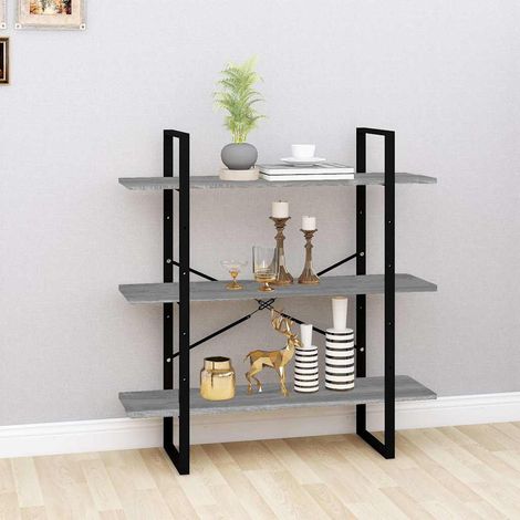 vidaXL Estantería madera contrachapada gris Sonoma 100x30x105 cm (1/5)