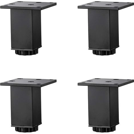 YIDOMDE Pieds de Meubles en Alliage D'aluminium Réglables en Hauteur,Pieds de Table Basse de Canapé,Pieds D'armoire de Salle de Bain de Lavabo,5-40cm,Noir Mat,avec Vis,4 Pièces (8cm/3.1in)