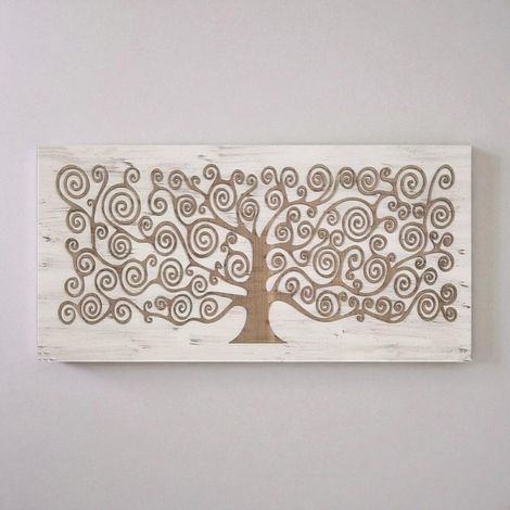 Quadro albero della vita Klimt 60x120 cm figura intagliata (1/4)