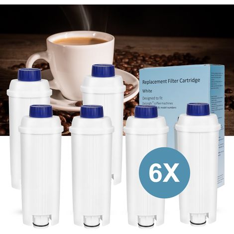 SWANEW DeLonghi DLSC002 Wasserfilter,6er Set, Aktivkohlekartusche Wasserfilter kompatibel mit ECAM, ESAM, ETAMKaffeemaschinen. (1/5)