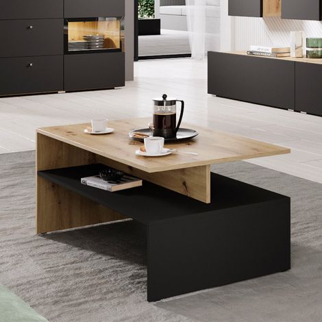 Mesa de centro Sloan Negro y Madera (1/4)
