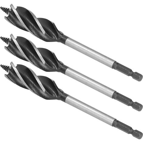 Lot de 3 forets à bois, scie cloche pour métal, mèche à tarière, 4 dents, queue hexagonale, 20 mm (1/5)