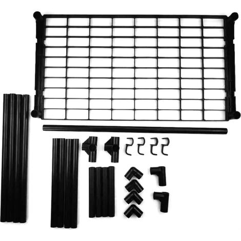 Étagère de Cuisine Noir Métal Épaisse 50x51cm Crochets Intégrés pour Micro-ondes et Épices Organisation Comptoir Stable (1/5)
