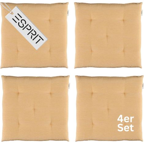 ESPRIT Sitzkissen NEEDLESTRIPE - 4er Set 40x40 cm, Gelb