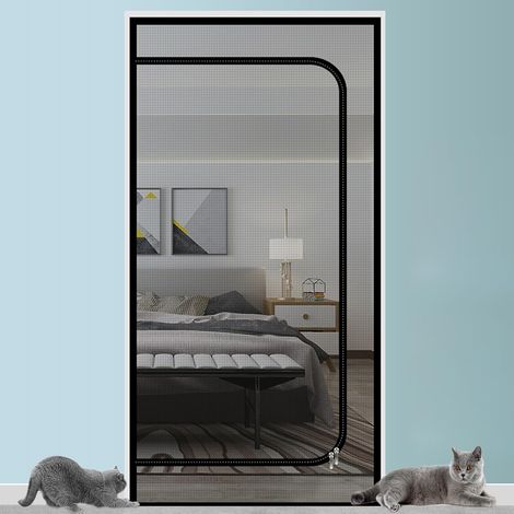 1 Moustiquaire De Porte Pour Animaux, Maille Résistante, Fermeture Éclair, Pour Salon Et Chambre (1/5)