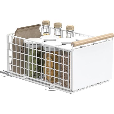1 Piece Kitchen Cupboard Storage Drawer, 39.5 x 23.5 x 19.5 cm, White (1/5)
