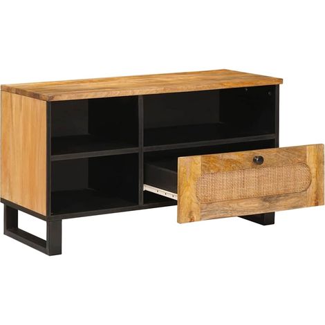 Meuble TV Marron 80 x 33 x 46 cm Bois de mangue massif (1/5)