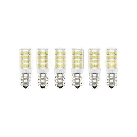 E14 LED-Lampen, 5 W (entspricht 50 W), Kaltweiß (6000 K), 220–240 V Wechselstrom, flimmerfrei, nicht dimmbar, 300 Lumen, Farbwiedergabeindex (CRI)  80, 6er-Pack – (Kaltweiß, 5 W) [E