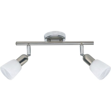 BRILLIANT lampe Sofia spot tube 2 lames fer / chrome / blanc 2x D45, E14, 40W, adapté aux lampes à suspension (non incluses) Échelle A ++ à E Têtes pivotantes (1/3)