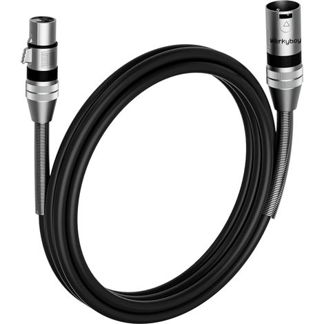 Cable DMX de 3 m y 3 pines (1 pieza), cable XLR macho a hembra para iluminación de escenario, cable de señal DMX de 110 ohmios, resorte SR para iluminación de escenario, cabezas móviles, LED PAR, micr (1/5)