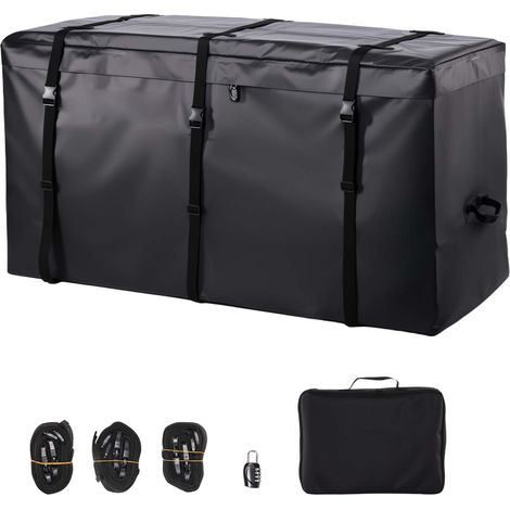 Mophorn Wasserdichte 840D-PVC Gepäckträgertasche (0,85 m³) für Anhängerkupplung, ideal zur Aufbewahrung auf Lkw-Ladeflächen, mit verstärkten Gurten für Autos, SUVs und Vans, Schwarz
