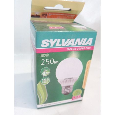 Ampoule LED 3W (equivalent 25W) ronde A60 blanc chaud 925 E27 230V opale 250lm TOLEDO SYLVANIA 0026323