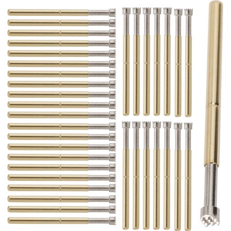 Sonde de test P125-H pointe étoile 9 branches 2,0mm avec fixation à ressort, vendue par lot de 100 ou échantillon unique. (1/5)