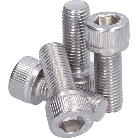 M10x25 Edelstahl-A2-Schrauben, 4er-Pack Innensechskantschrauben, 1,25 mm Feingewinde, Hochleistungs-Befestigungselemente (1/5)
