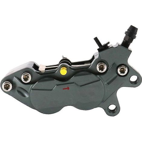Étrier de frein axial universel pour moto, fixation 40 mm, 4 pistons, compatible Honda, Yamaha, Kawasaki et Suzuki (gris, côté droit).