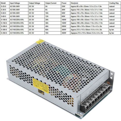 Adaptateur de Lecteur d'Alimentation à Découpage Transformateur régulé pour équipement LED pour CCTV DC5V Alimentation (1/4)