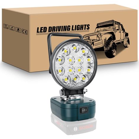 Projecteur LED Rechargeable pour Batterie 18V, 42W 4200LM  Sans Batterie, Lampe de Travail LED Sans fil, Portable Projecteur de Chantier pour Garage, Camping, Atelier, Pêche, Urgence (1/5)