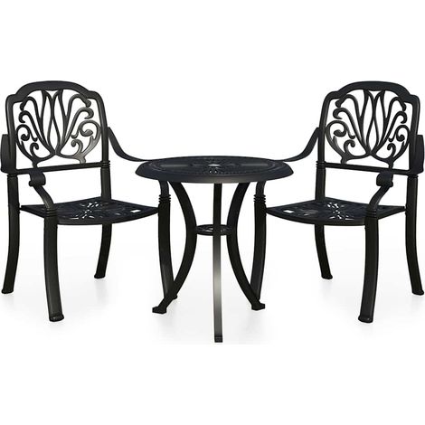 Maison Exclusive - Set da Bistrot 3 pz in Alluminio Pressofuso Nero (1/5)