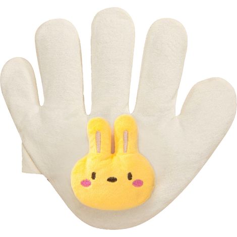 Oreiller apaisant pour bébé en forme de paume, graines de cassia, anti-sursauts, doux et multifonctionnel, motif lapin, paume gauche. (1/5)