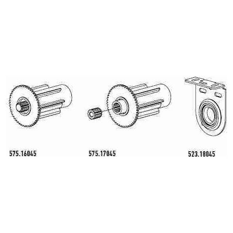 Nice 523.40004 - Kit supporto intermedio bianco per rulli Acmeda S45.