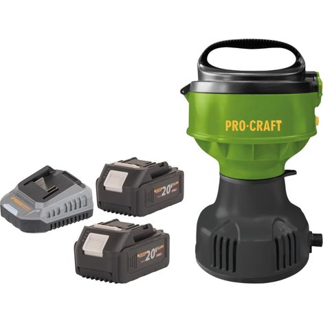 Pompa galleggiante a batteria Procraft CPN22bb 20 V 3200 l/h + 2 batterie da 4,0 Ah + caricabatterie