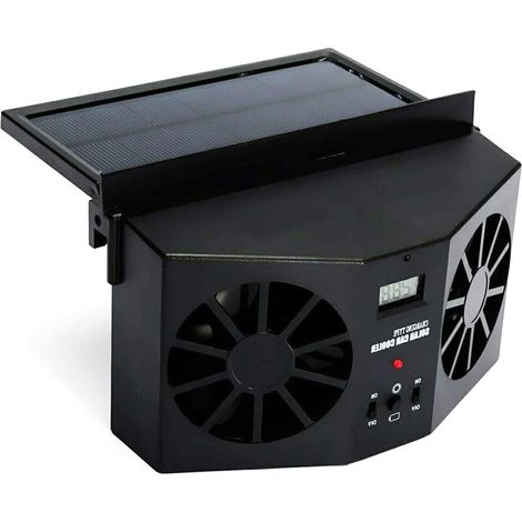 Ventilador extractor de coche con energía solar, ventilador de ventana para circulación de aire, ventilador extractor con energía solar de 2 W (negro) (1/5)