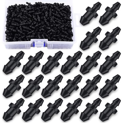 500x Bouchon d'irrigation goutte à goutte, Bouchons d'irrigation à fermeture d'extrémité de tube de 1/4 pouce pour fournitures de pelouse de jardin à la maison (noir) (1/5)