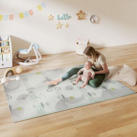 Tapis de jeu pour bébé,motif animal,mousse,rembourrage de 1,5 cm d’épaisseur,antidérapant-Mi (1/5)